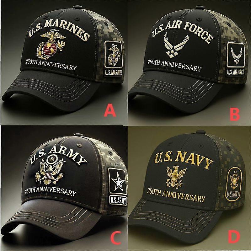 الكبار مشاة البحرية الأمريكية / القوات الجوية / الجيش / قبعة البيسبول البحرية الذكرى السنوية ال 250 قبعة تحية للمحاربين القدامى قبعة عسكرية