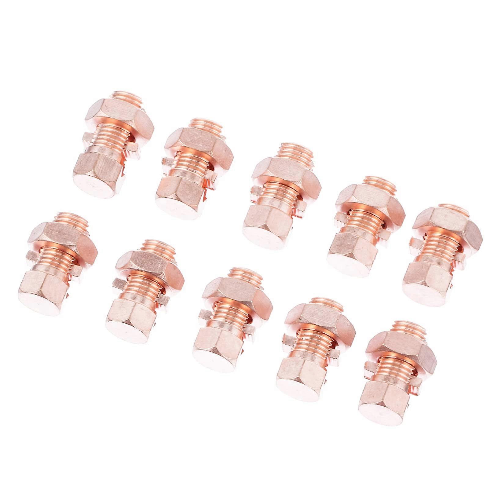 Grounding Split Bolt Connector Copper, Split Bolt Joint Clamp T/J 16, 10 Pcs, High Strength, No Crimping Tool Needed