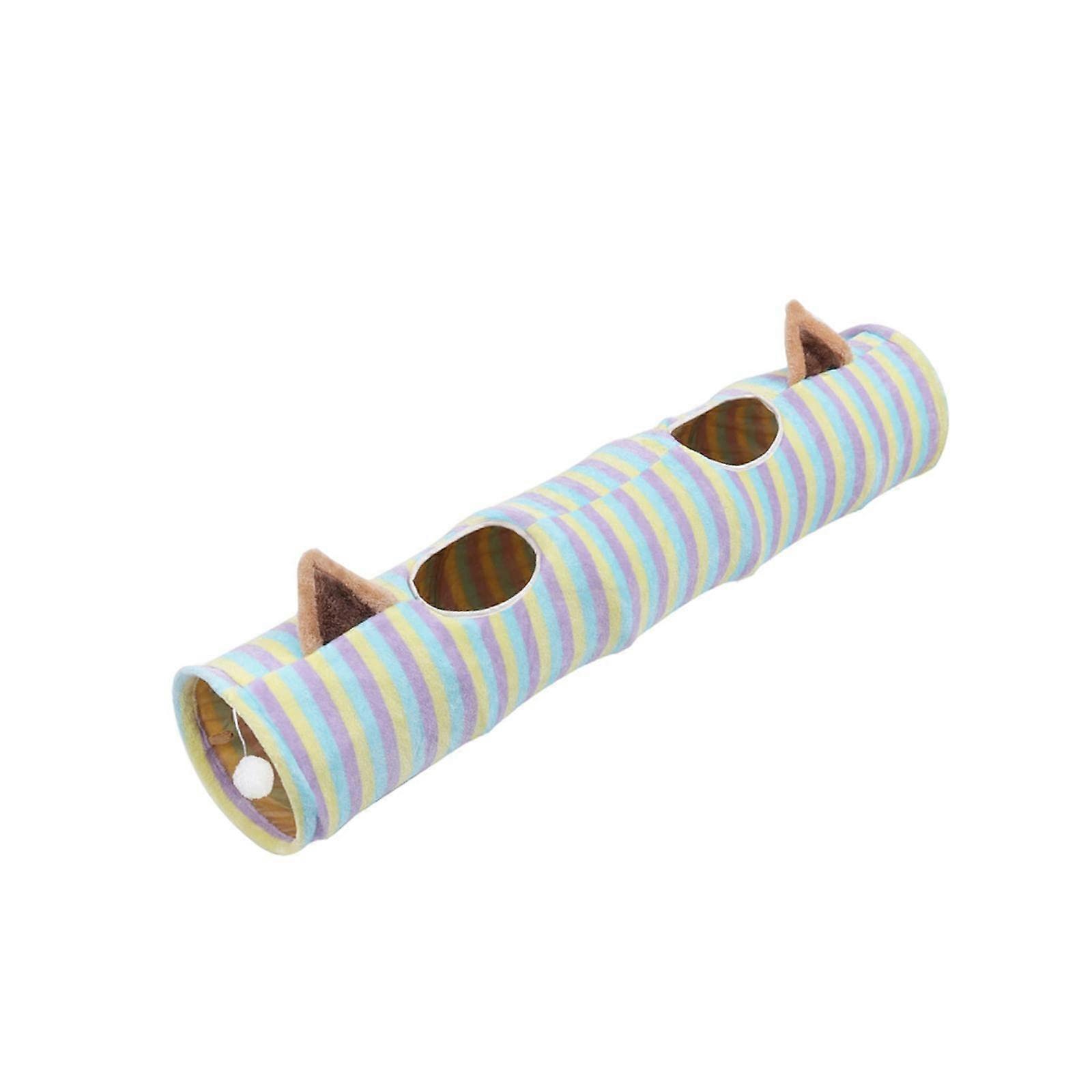 Cat Tunnels Indoor Cat Tunnel Collapsible Tube Play Tent Interactive Cat Toy And Cat House Bed With Balls Striped