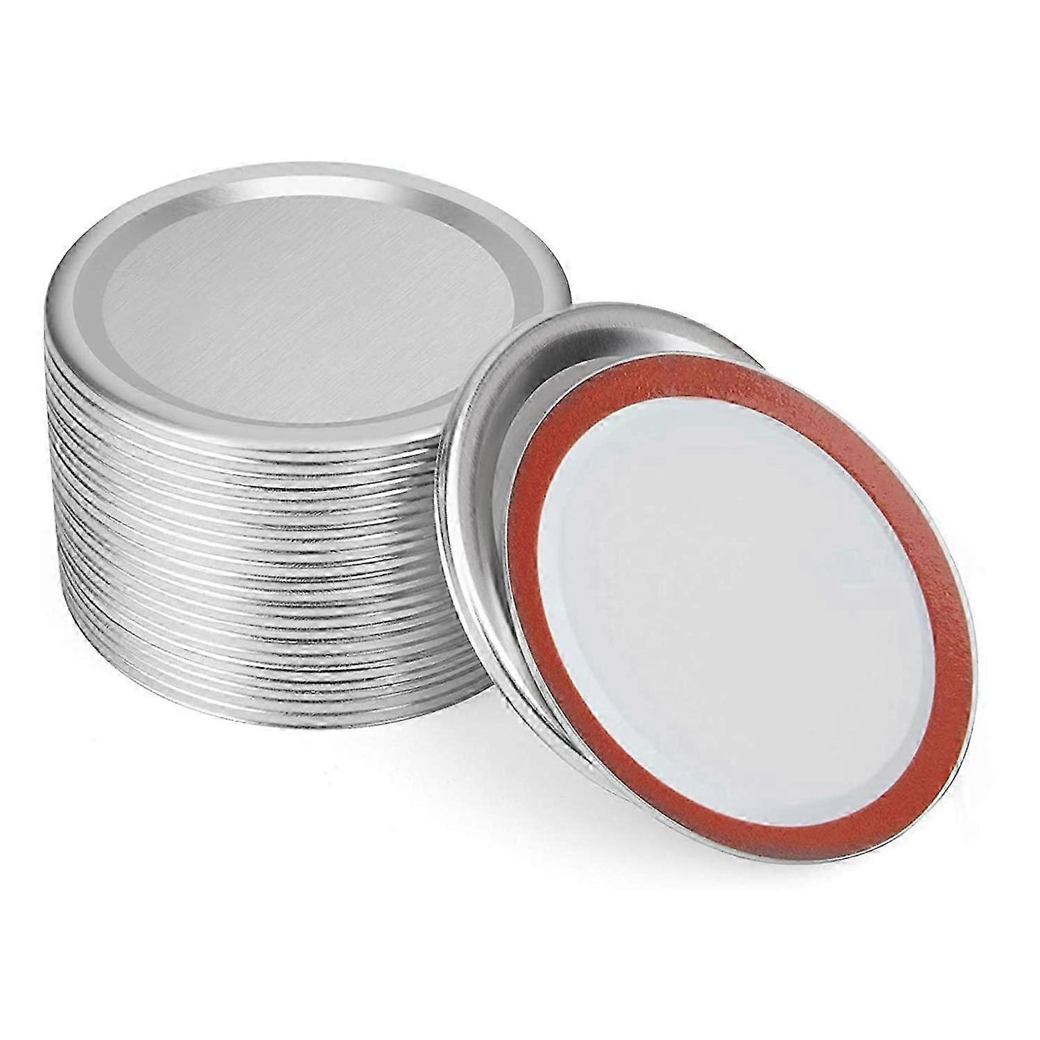 24 PCS Mason Jar Lids, Regular Mouth Canning Lids Reusable Split-Type Leak Proof Canning Lids with
