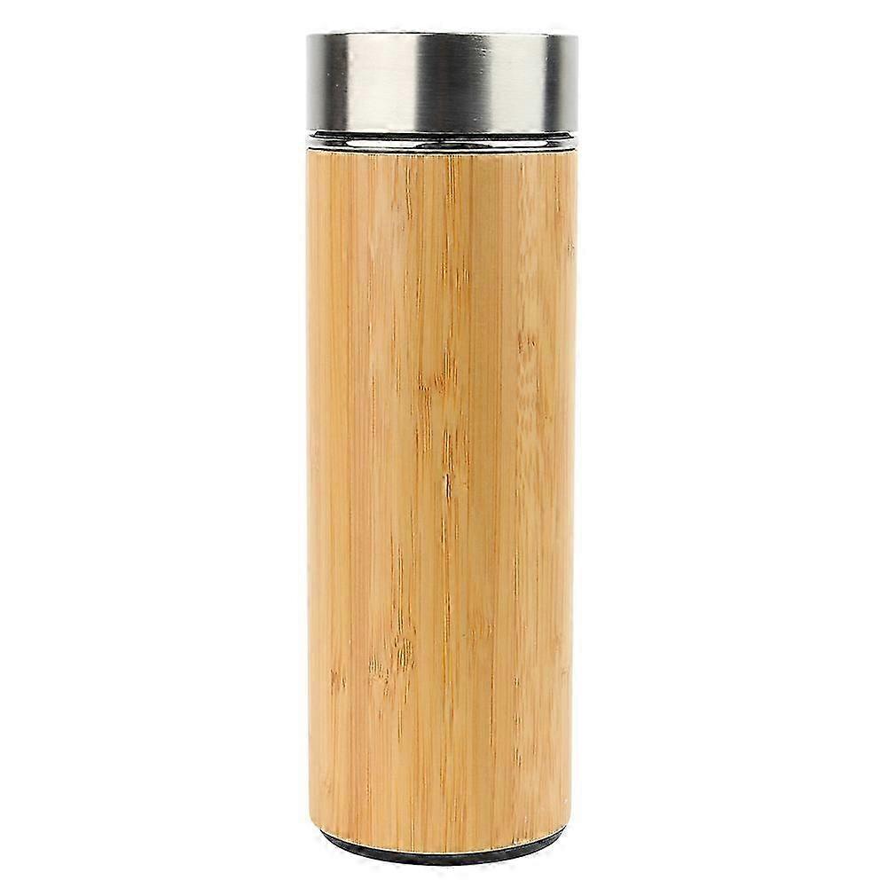 Termo de bambú natural, liso y redondo