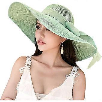 Sombrero de paja de protección solar de ala ancha para mujerSombrero flexible de veranoGorra de playa con protección UV de verano