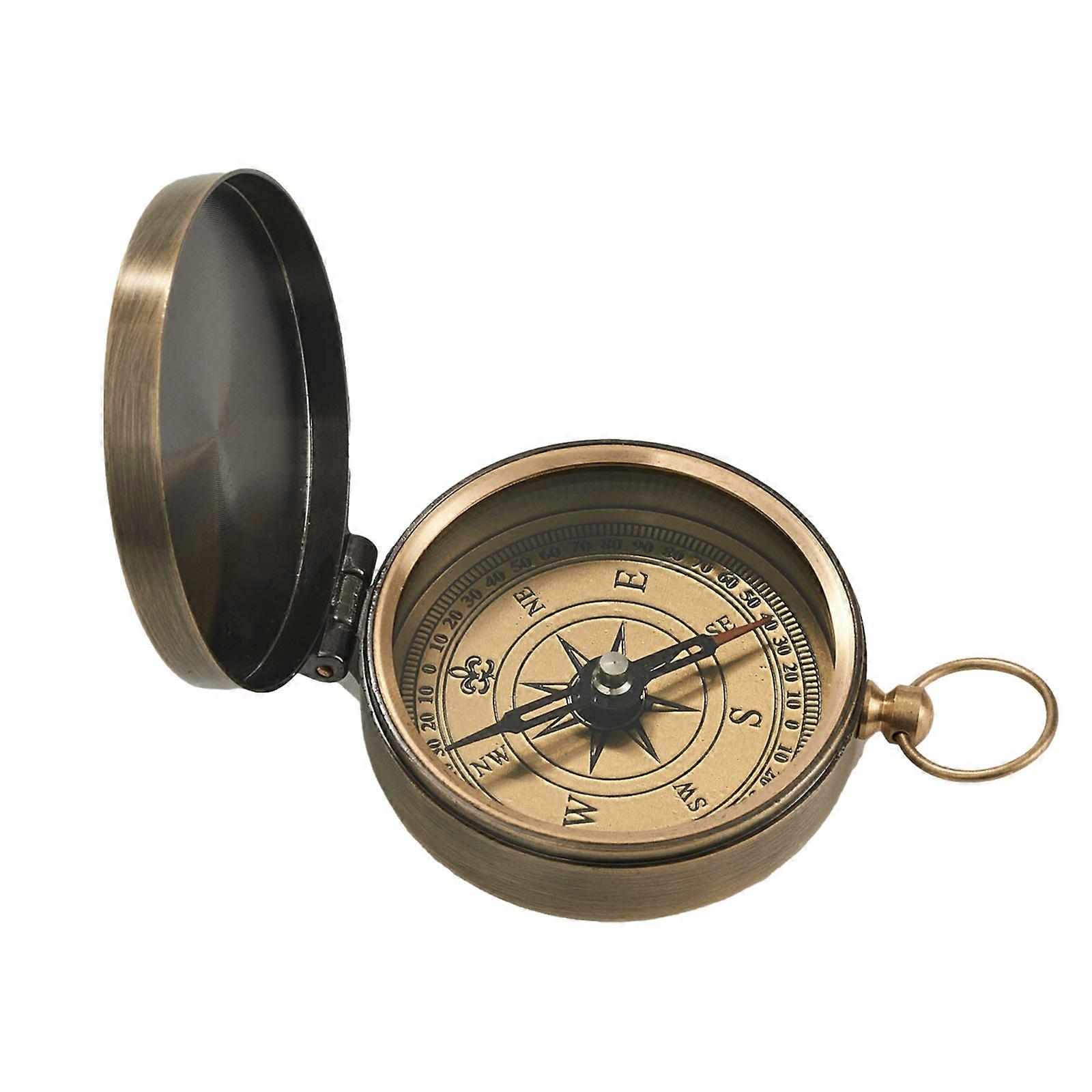 Multifunctional Direction Compasses Pocket Watch Flipping Open Survival Compasses Pocket Watch Compasses with Keyring Multicolor
