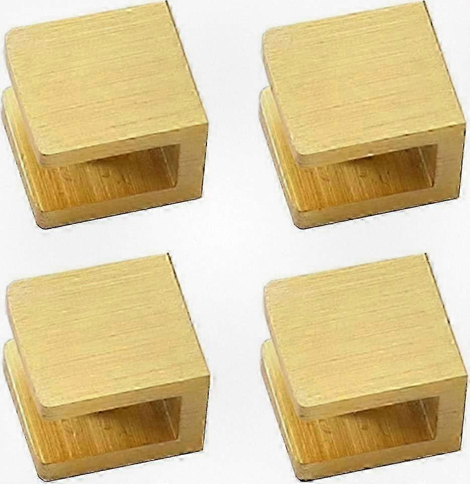Set of 4 No-Drill Glass Holders, Glass Shelf Brackets for 8mm-10mm Glass, Elegant Gold Finish for Suitable Applications