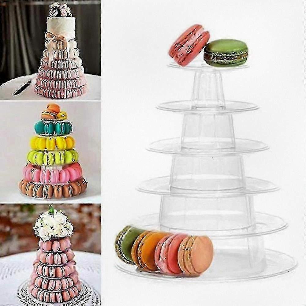 Multifunctional Round Plastic Display Stand with 6 Layers for Showcasing Pastries and Treats
