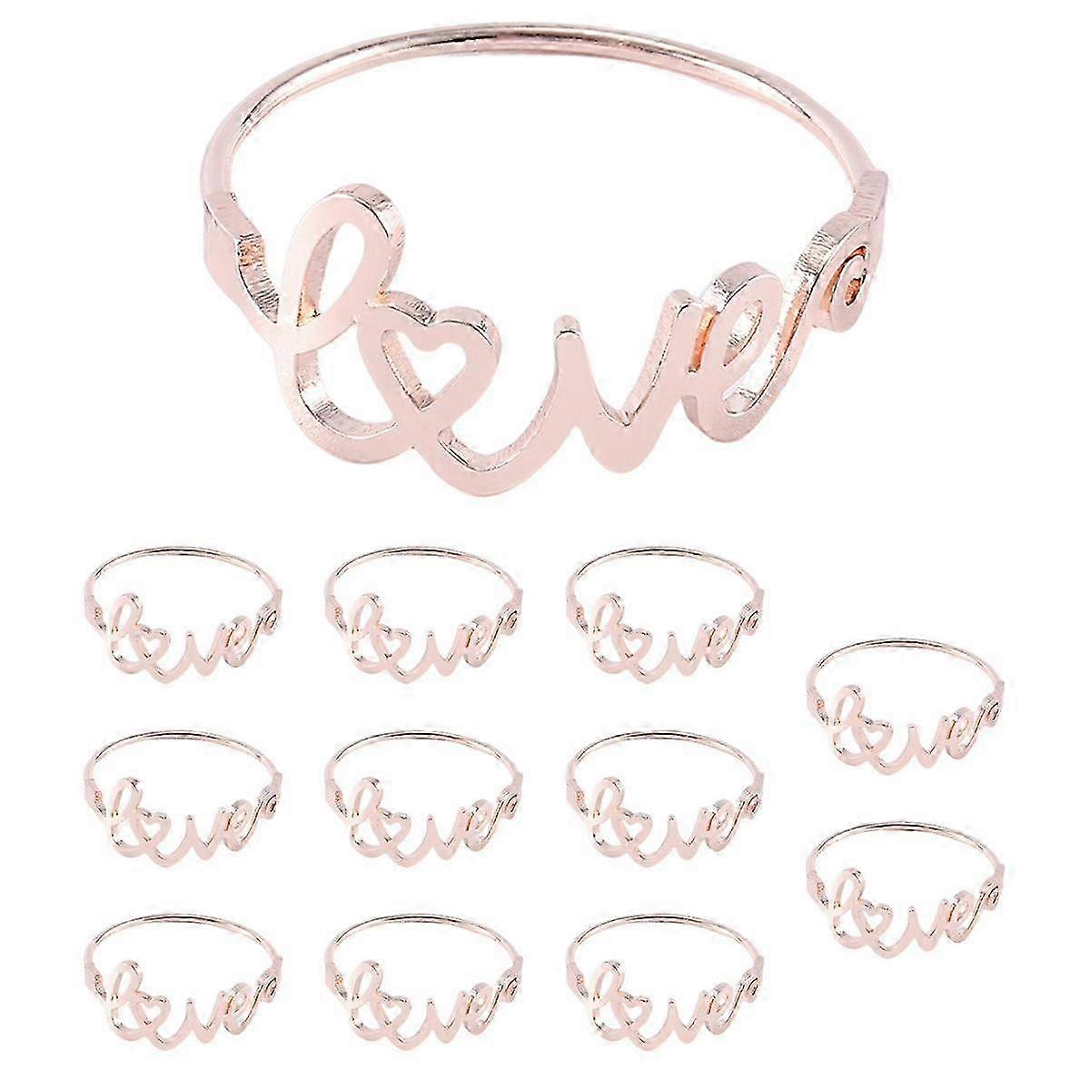 Valentines Napkin Rings Holder for Wedding, Love Napkin Holders Spring Serviette Buckles for Table