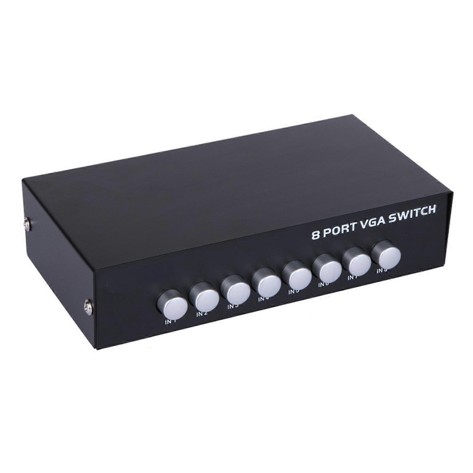 Fácil de instalar 8 portas VGA Switch 8 x VGA HDF-15 Interface de entrada de vídeo macho Solid Frame Computer Teaching System Props
