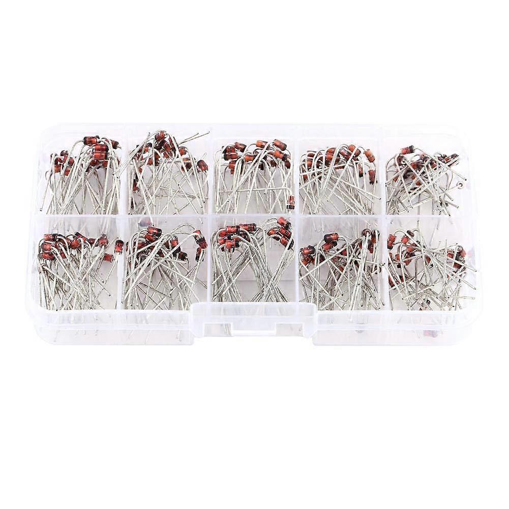 Zener Diode Assortment Kit, 200 Pieces 10 Values Zener Diode Assortment Electronic Kit 1N47281N4737 with Storage Box