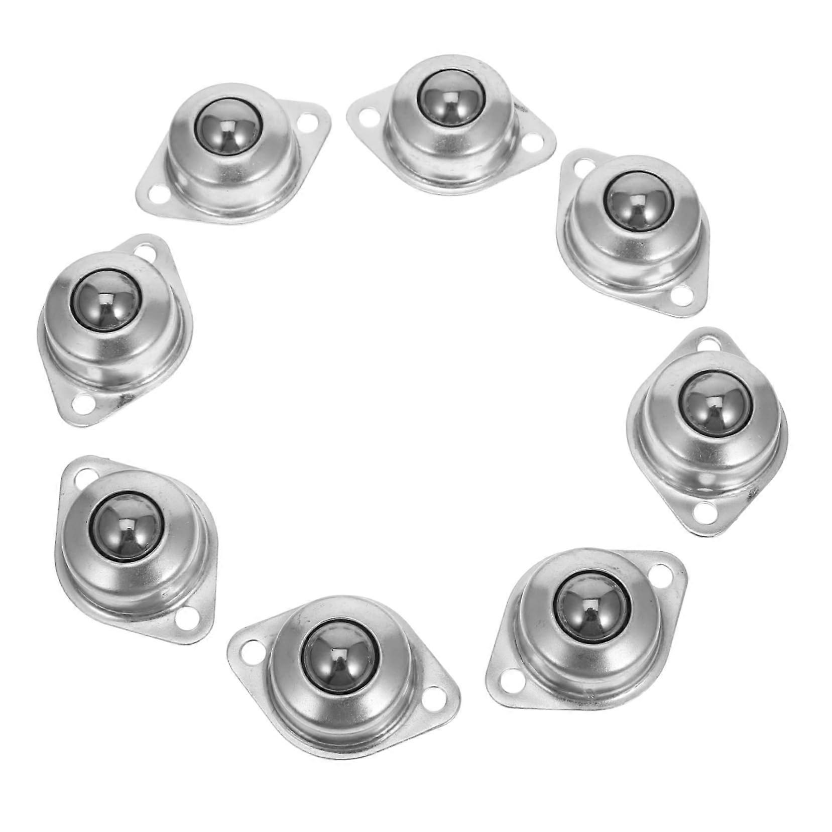 8 pieces metal flangemounted ball bearings for faux furniture casters with low profile rotation durable for serving carts side tables