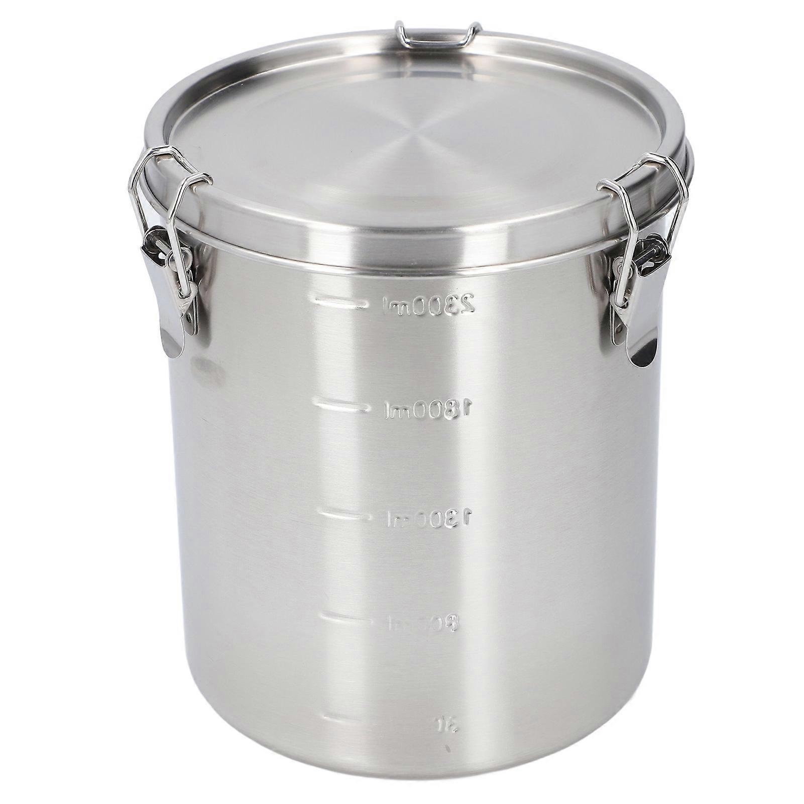 Stainless Steel Airtight Pet Food Container, Versatile Leak-Proof for Home and Kitchen, 2500ml, 15 x 17cm