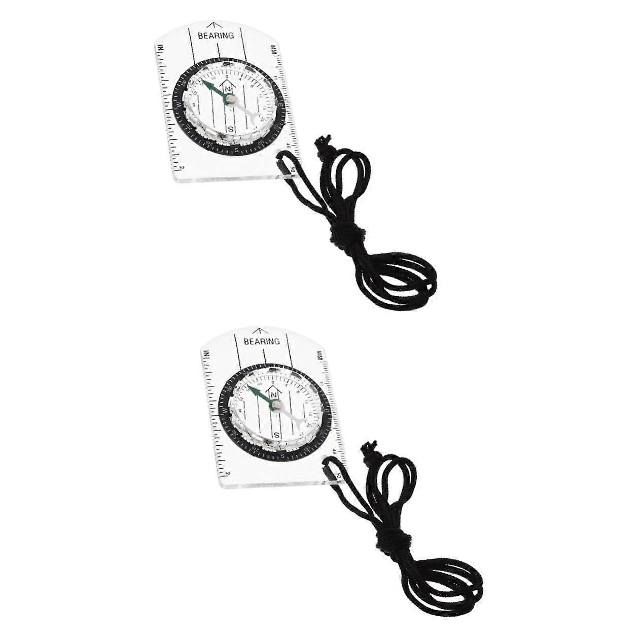 Portable Compass Pack of 9 - Multifunctional Hiking Camping Navigation Compasses, 2-Inch Size with Strong Magnets