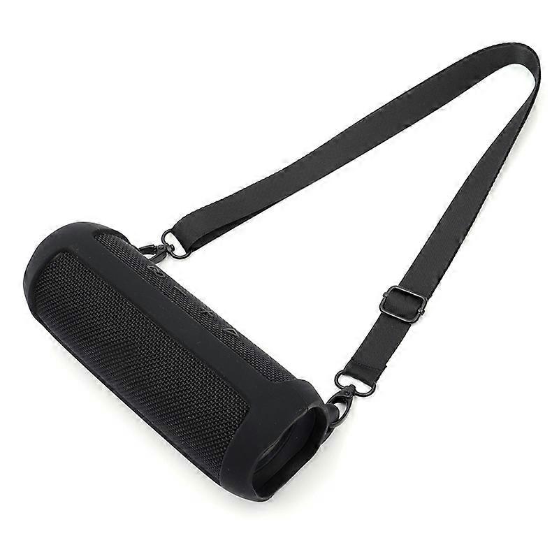 For JBL Flip 5 Case Bluetooth-compatible Speaker Anti-Drop Cover with Shoulder Strap and Carabiner