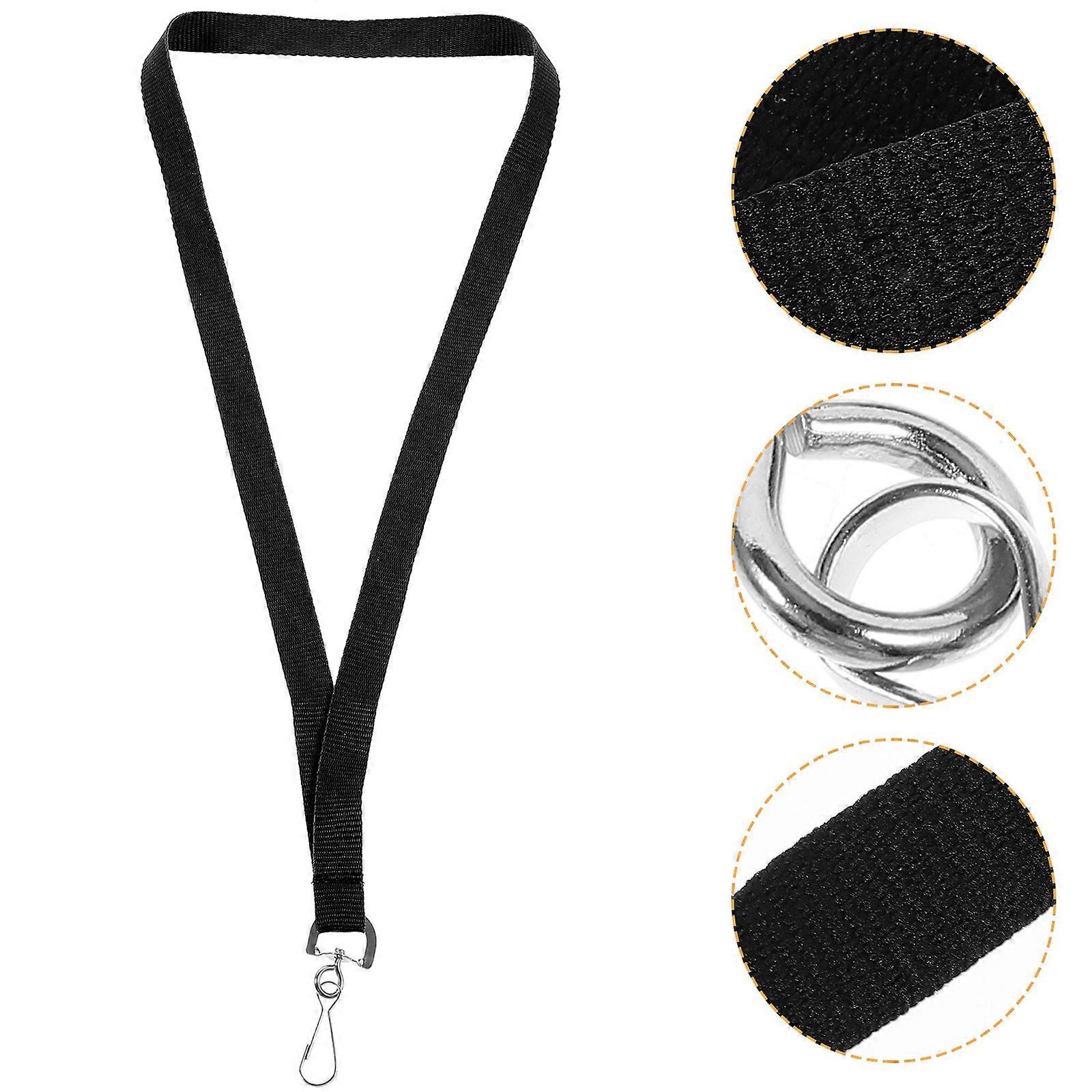 Polyester Chest Card Lanyard Black for Daily Use Office Id
