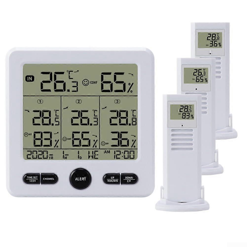 Digital Weather Station Kit Wireless Thermometer and Hygrometer for Indoor and Outdoor (White)