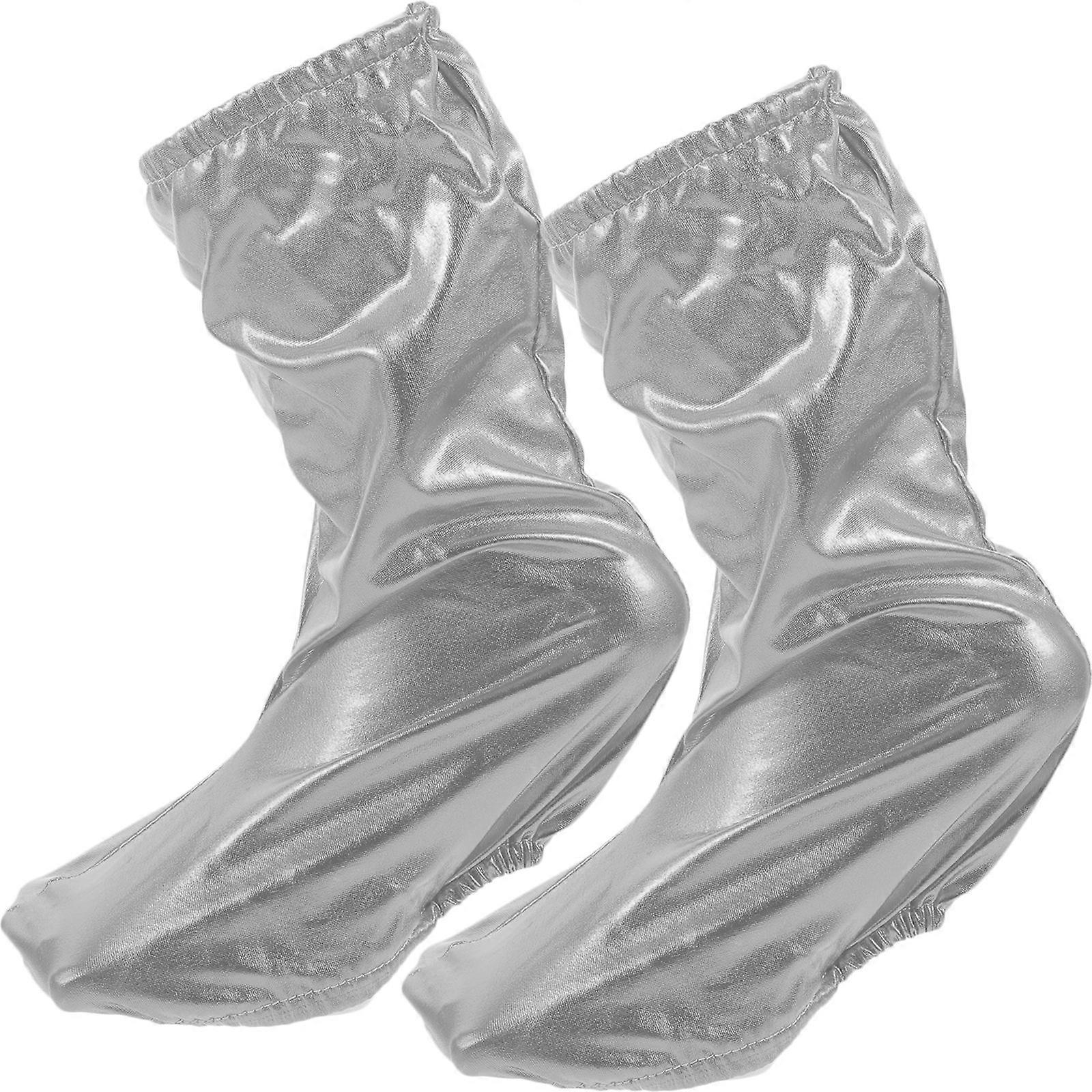 Kids Socks with Grips Children Performing Props Stage Foil Fabric 1 Pair
