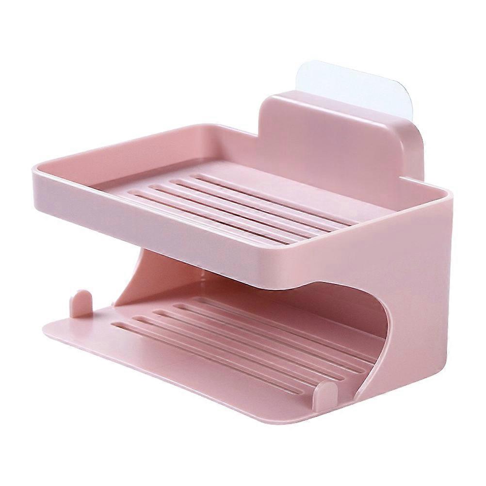 Double Layer Hanging Punch Soap Dish Holder for Bathroom Easy Installation, No Drilling, Efficient Drainage Design
