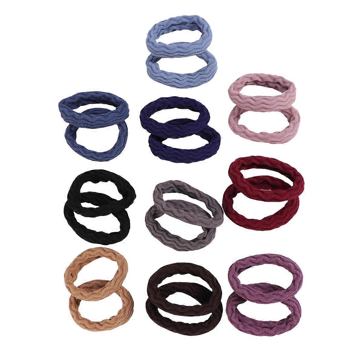 Hair Ties For Women Solid Color Elastic Band Ponytail Holders Accessory With Storage Box 20Pcs