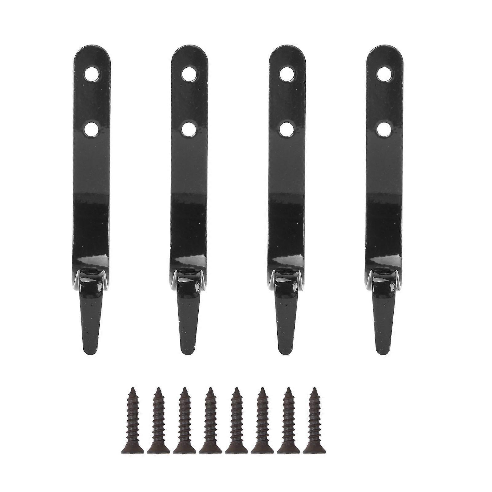 Utility Hooks for Hanging Hats Clothes and Props Heavy-Duty J-Shape Metal Hangers 4Pcs