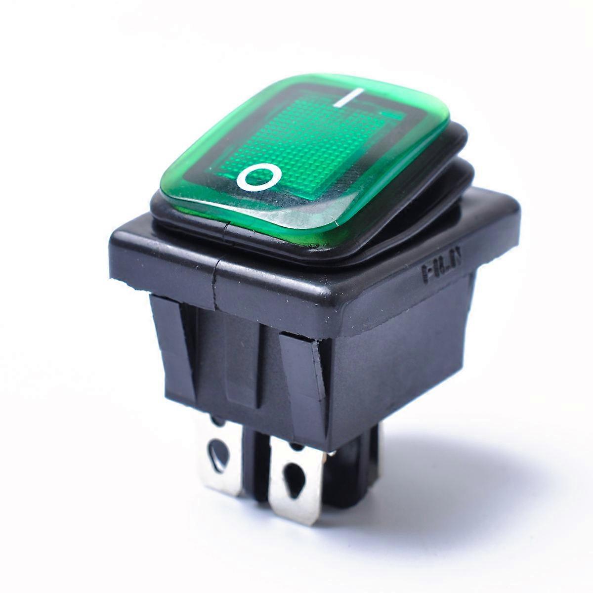 Rocker Toggle Switch Green Car Boat Automobiles 4.20X3.80X2.80CM Latching 1Pack