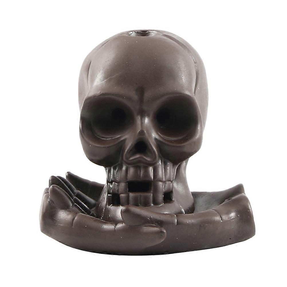 Essential Oil Holder Skull-shaped Censer Ceramics Incense Burner Aromatherapy Diffuser Office 10x10x9 Cm 1Pack