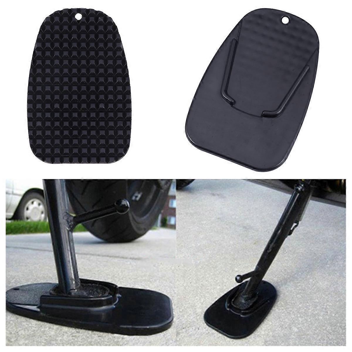Support Plate Motorcycle Kickstand Pad Rugged Durable Enthusiasts Black 9 x 5.8 x 0.5 cm Reduce Scuffing 1Pcs