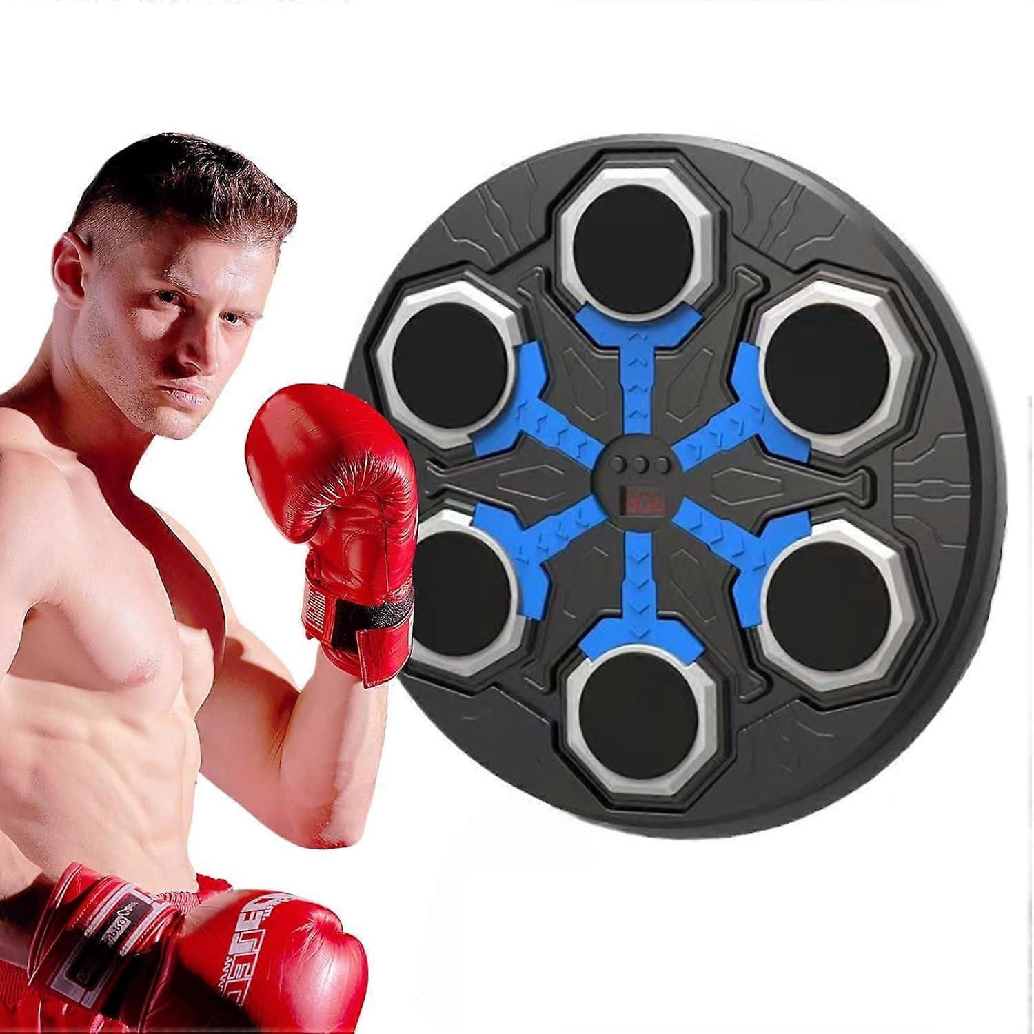 Machine de boxe musicale avec gants de boxe, entraîneur de boxe Bluetooth, support mural LED, noir compact