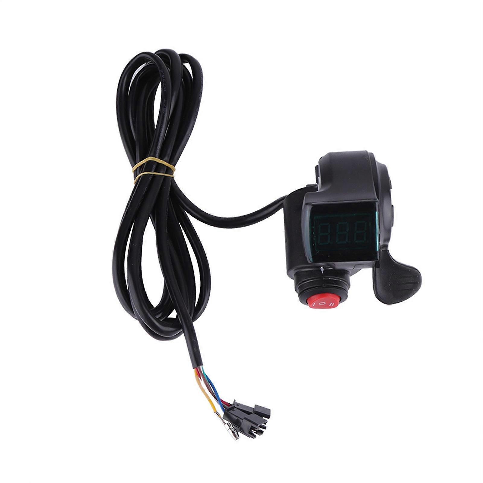 Thumb throttle with LCD digital battery voltage display and 3-speed switch