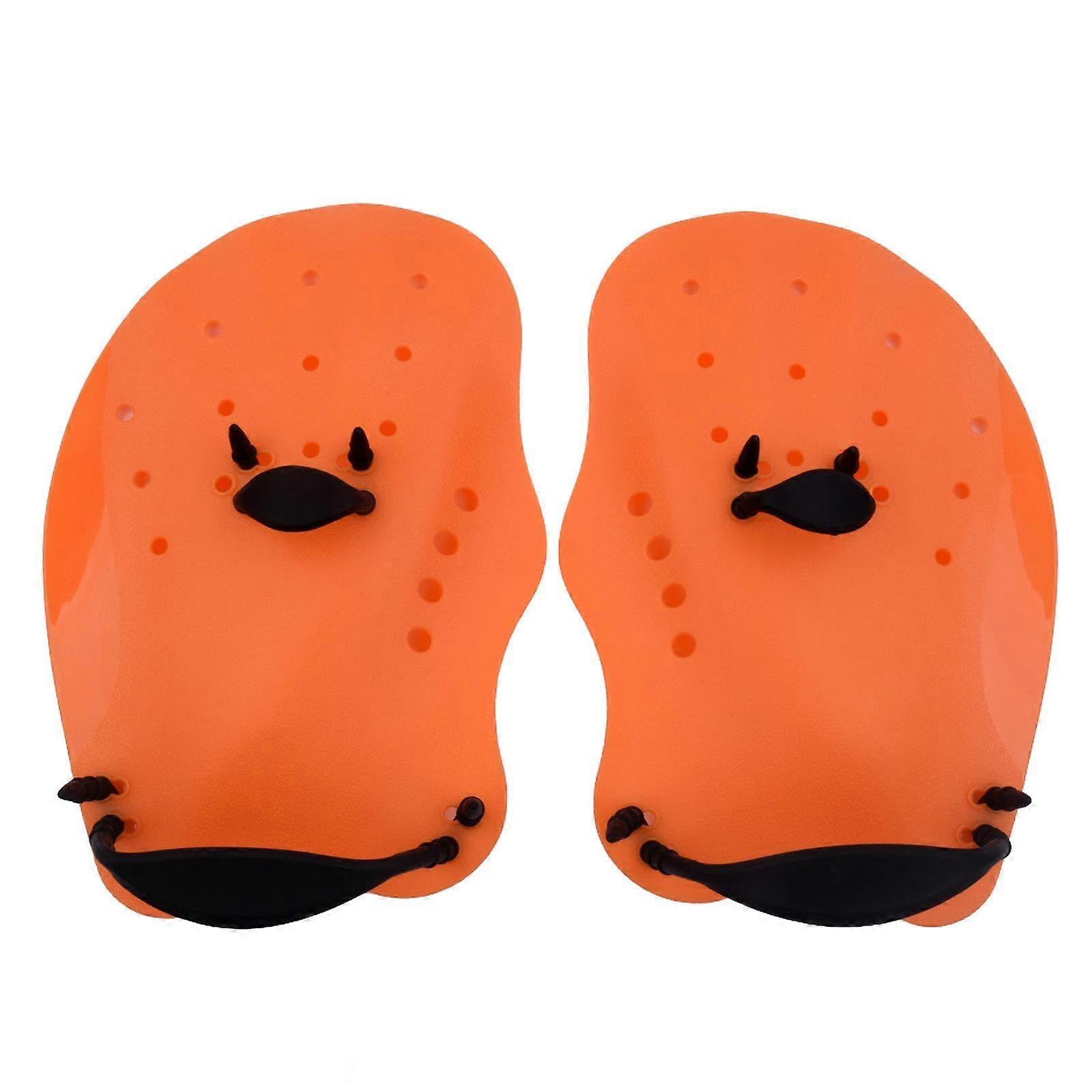 Swim Paddles for Ultimate Training, Orange Size M, Durable Material, Enhanced Grip, Ideal for All Swimming Styles