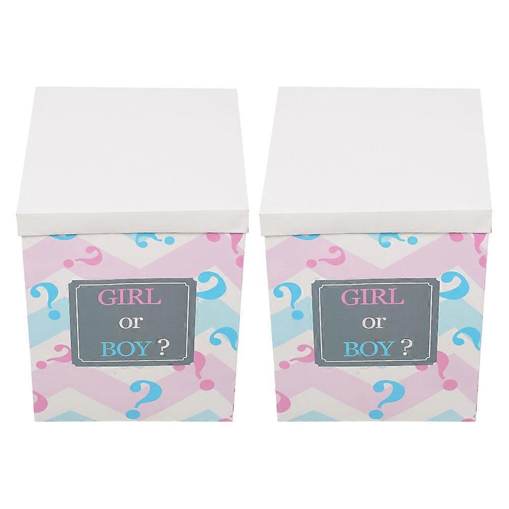 Box For Gender Party Paper Balloon Box For Baby Shower Decorations Multi Color 40.00X30.00X30.00cm 2Pcs