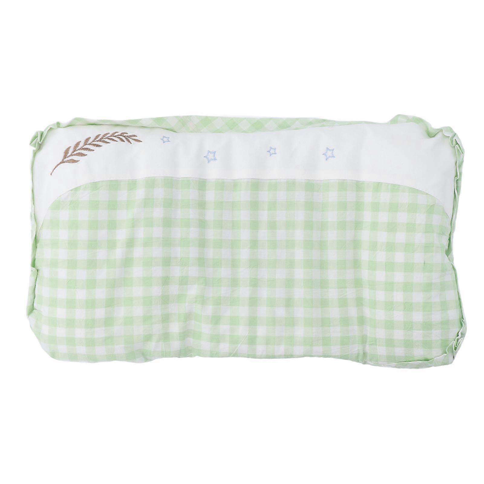 Comodo e versatile cuscino per bambini in morbido cotone, traspirante, corregge la testa piatta, verde erba