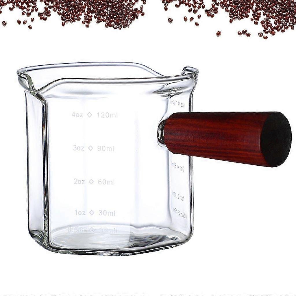 Espresso Cup with Wooden Handle & Double Pour Spouts - 120ml