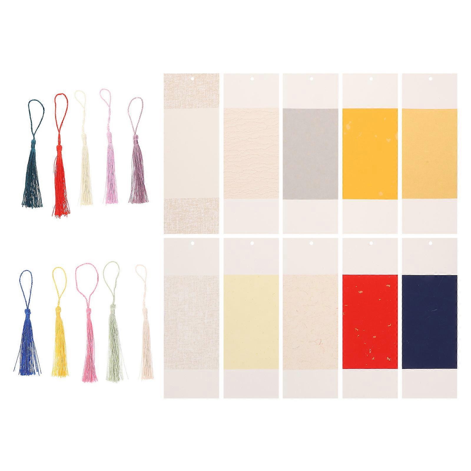 Bookmark With Tassel Paper Bookmarks Assorted Color 18x6x0.1cm DIY Reading Artists 2Packs