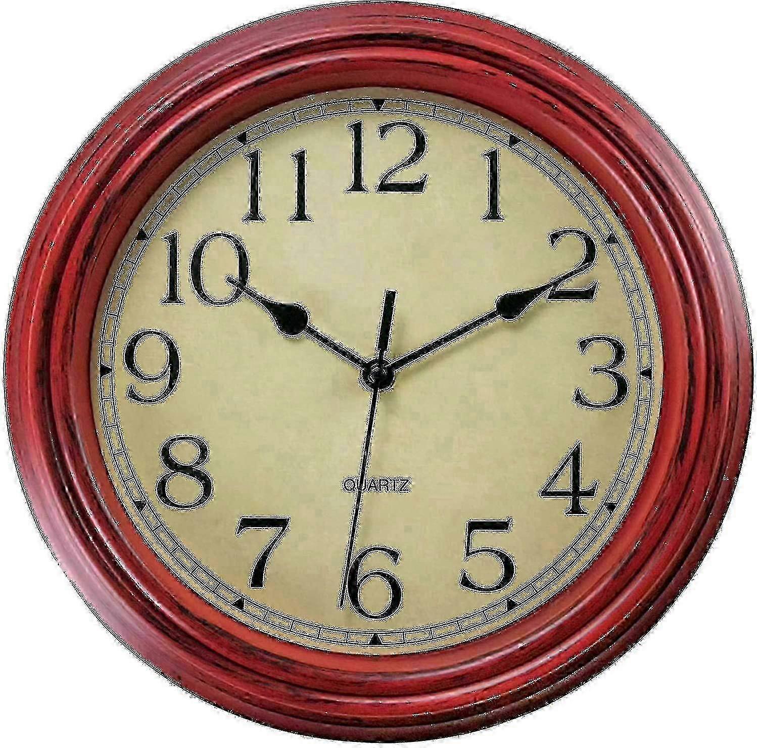 Non-Ticking Retro Quartz Wall Clock (12 Inches)
