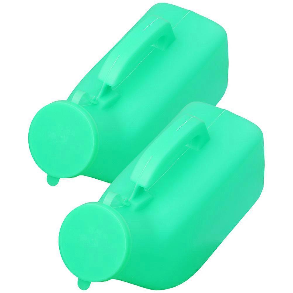 Green Reusable Urine Bottle for Storage Use Sturdy Plastic Material Does Not Leak Water After Use 2Pcs