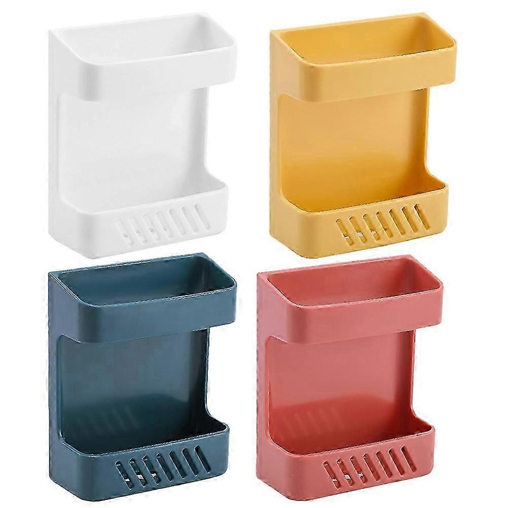 4pcsリモコンホルダーパンチフリーウォールマウント携帯電話オーガナイザー