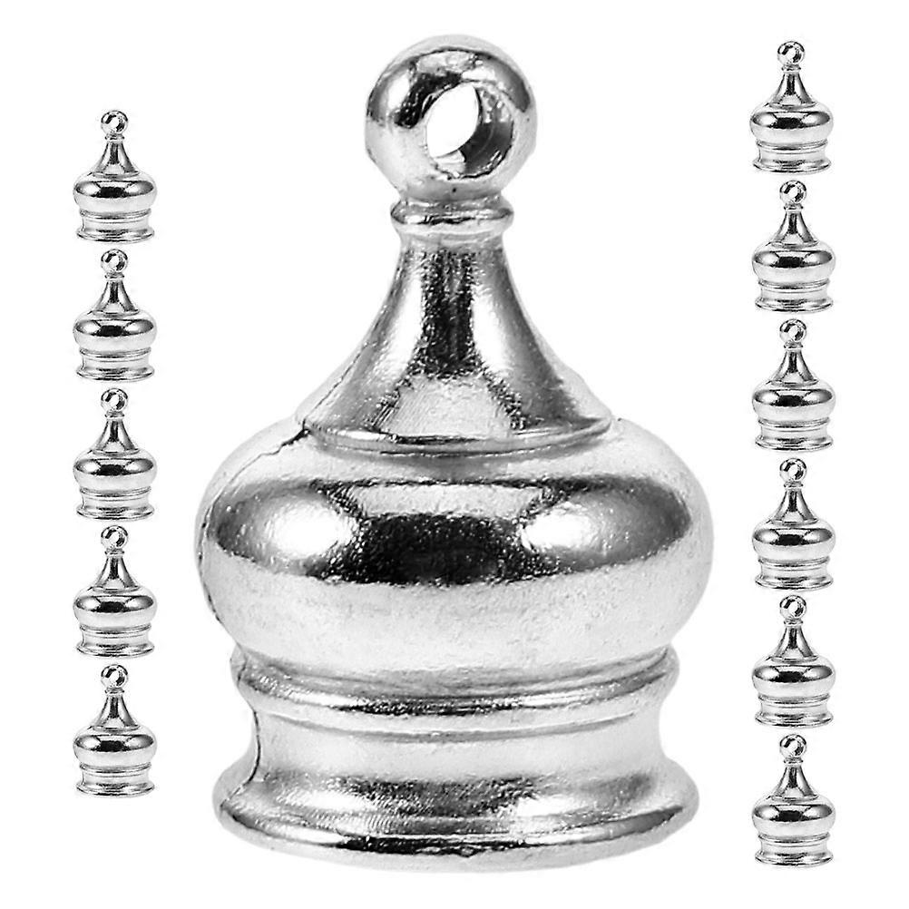 Lamp Finial Cap Knob Elegant Zinc Alloy Crown Shape Silver Color Lighting Accessories Secure Fixing 12Pcs