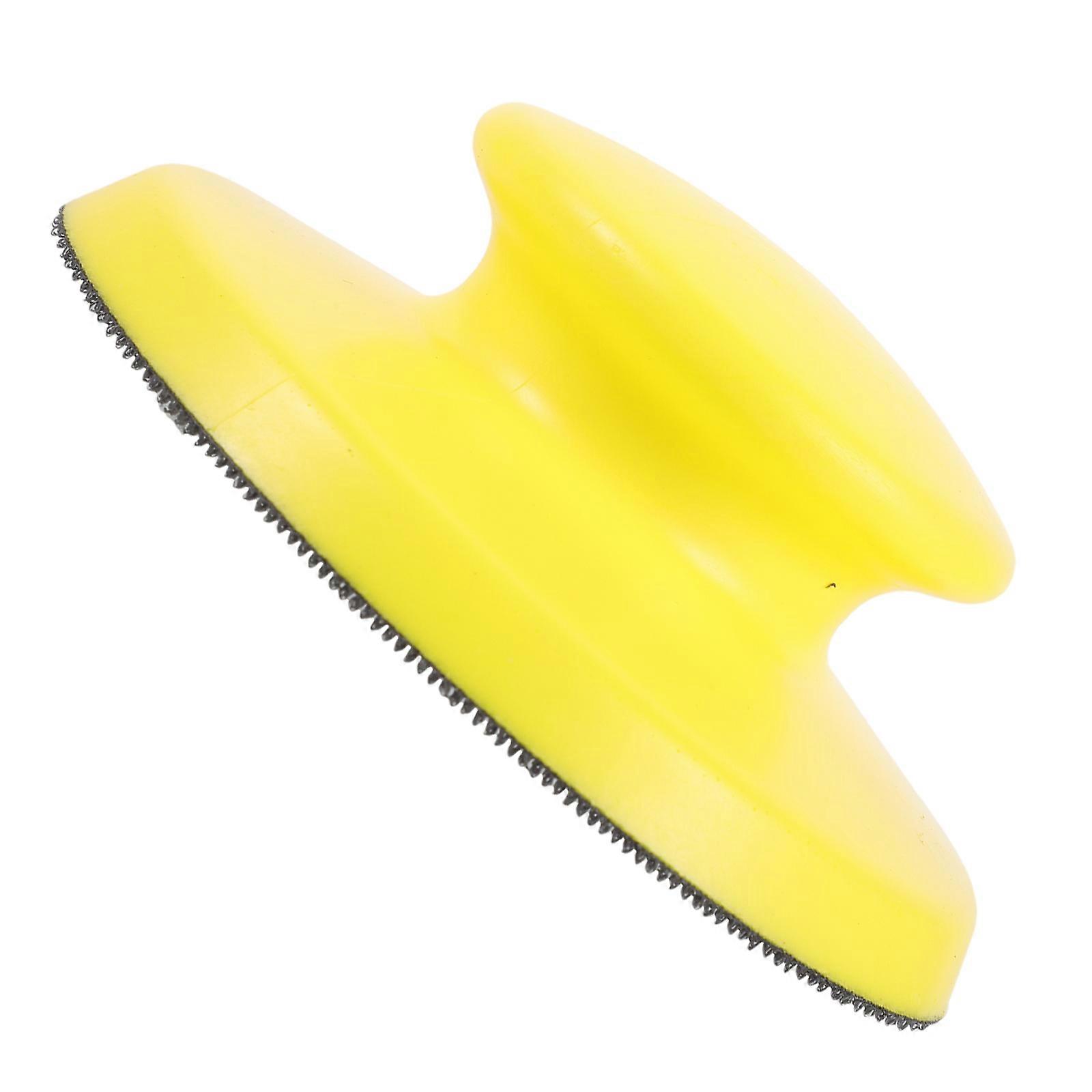 Sandpaper Holder Sanding Block Portable Woodworking Backing Sandpaper Holder Diy Enthusiasts Yellow 12.5x12.5cm Ergonomic Grip 1Pack