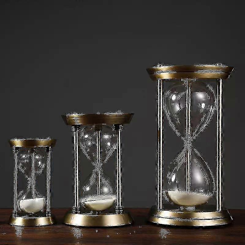 Creative Metal Hourglass Sand Timer for Office and Study Decorative Ornament, Retro Style Sand Clock Timer in 15/30/60 Minutes Options