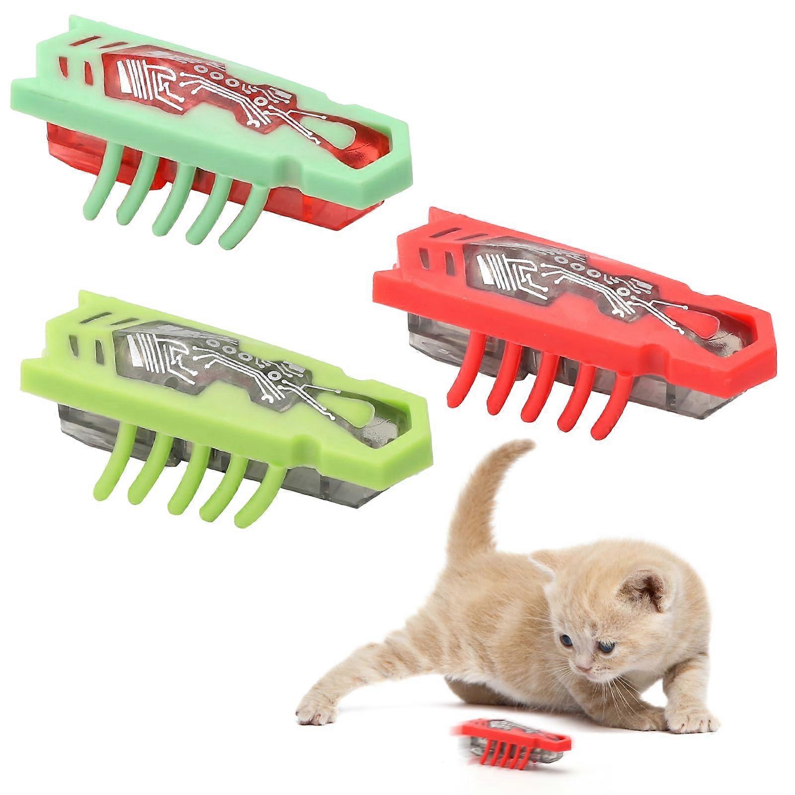 Electric Cat Toy Pack of 3 - Interactive Insect Shape Mouse and Cockroach Games for Kittens and Dogs