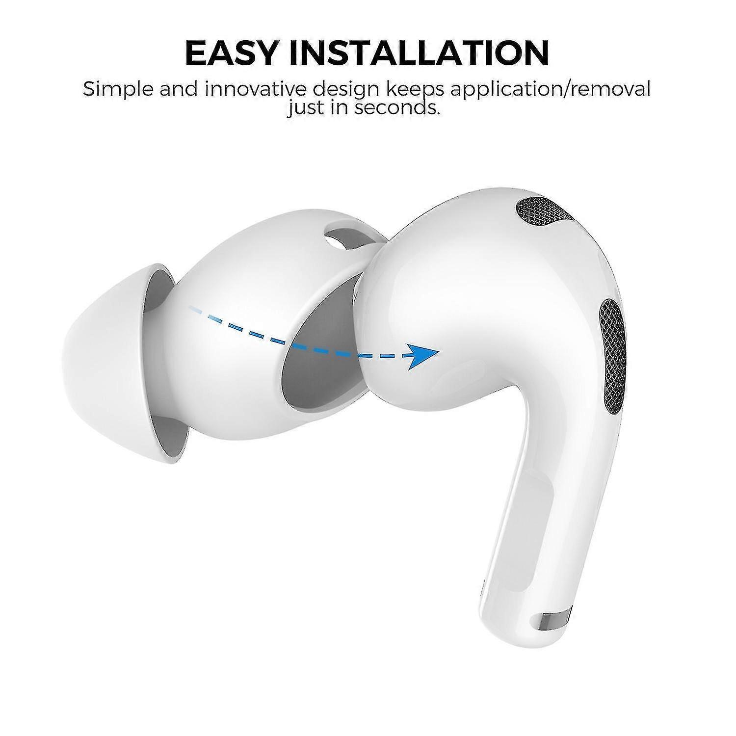 3 Pairs Silicone Earphone Caps for Compatible Wireless Earbuds, Replacement Eartips