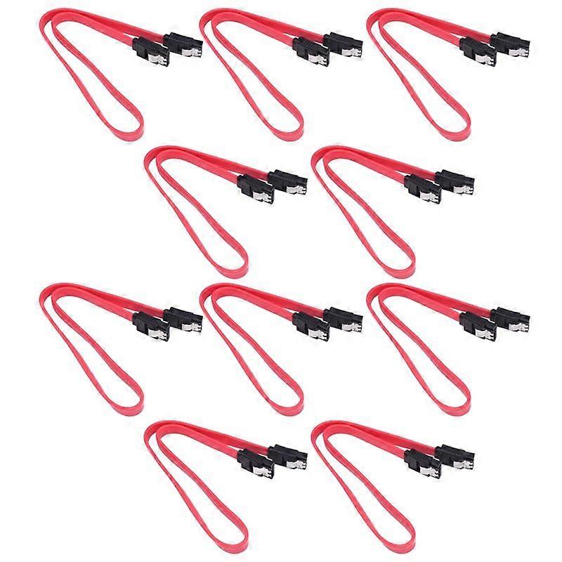 10Pcs Straight-Through SATA 3.0 Data Cable with Locking Latch DJA99