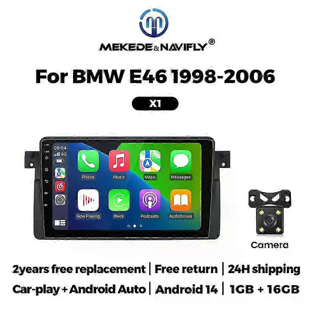 Wireless Carplay Auto Car Radio Stereo Multimedia Player for BMW E46 M3 318 320 325 330 335 1998-2006