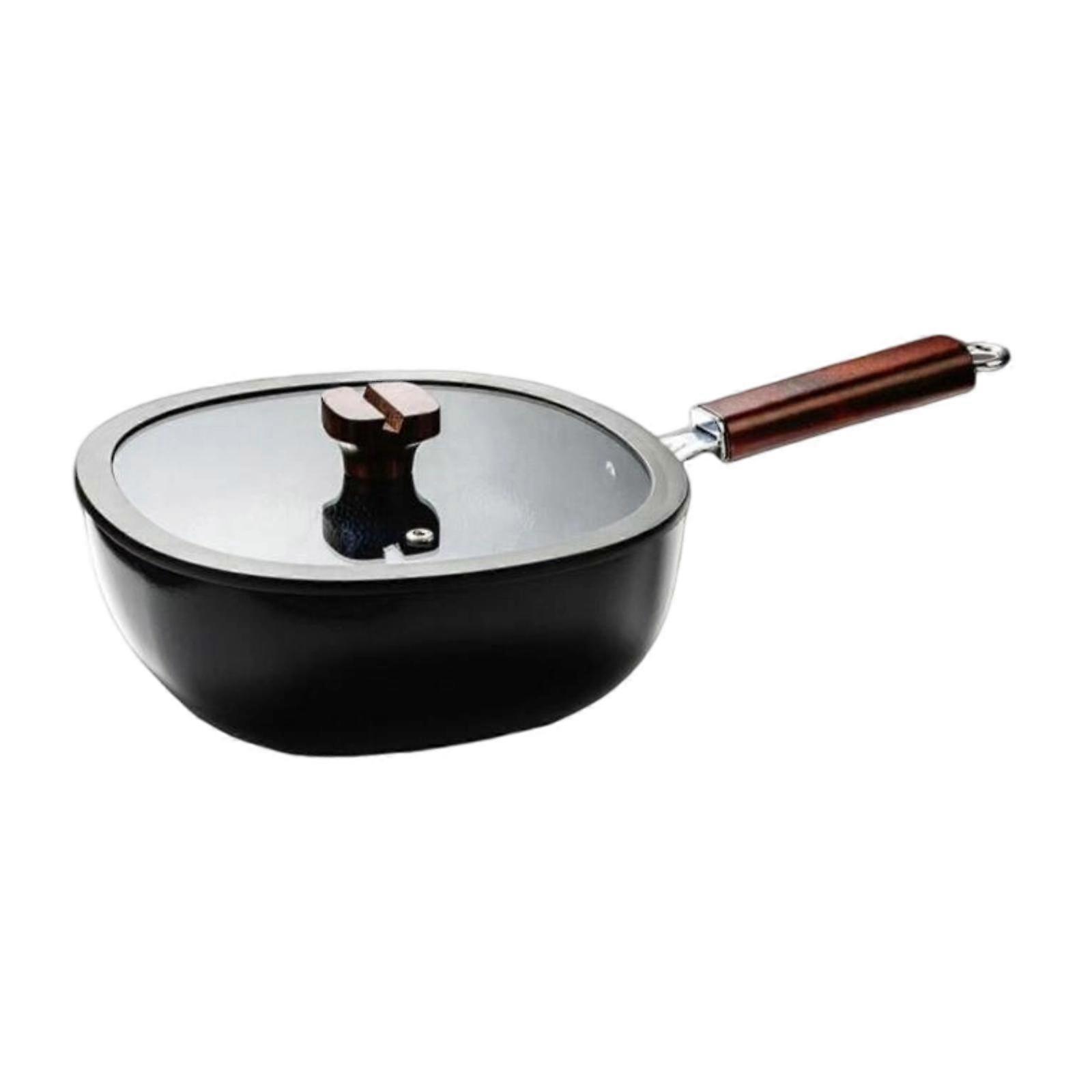 Frying Pan Stockpot Multifunctional Lightweight with Handle Easy to Clean Iron