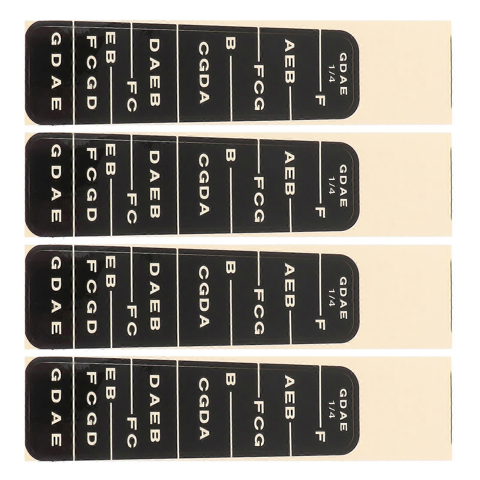 4Pcs Violin Fiddle Finger Guide Stickers for Fingerboard Intonation Decals Black