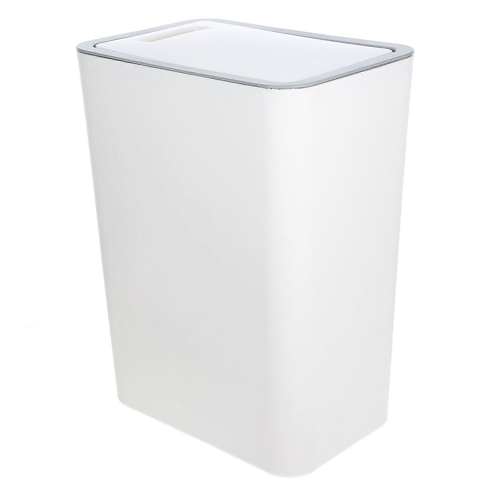 Press Trash Bin with Lid – Multi Use Garbage Container for Home, Kitchen, Bathroom & Office, Compact Design for Corner Spaces