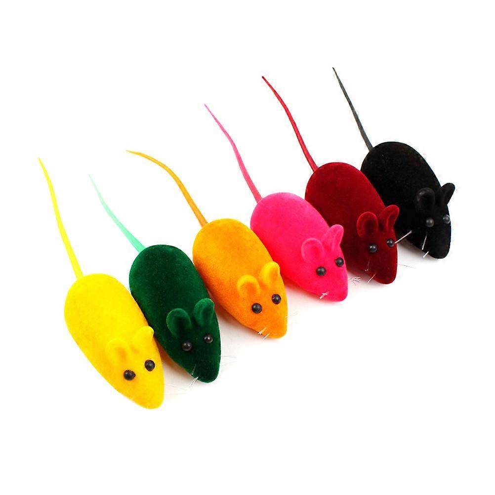 Kitten Toy Funny Sound Mouse Interactive Stimulate Interest Cat Teaser Assorted Color 5.80X2.80X2.80CM 16Pcs