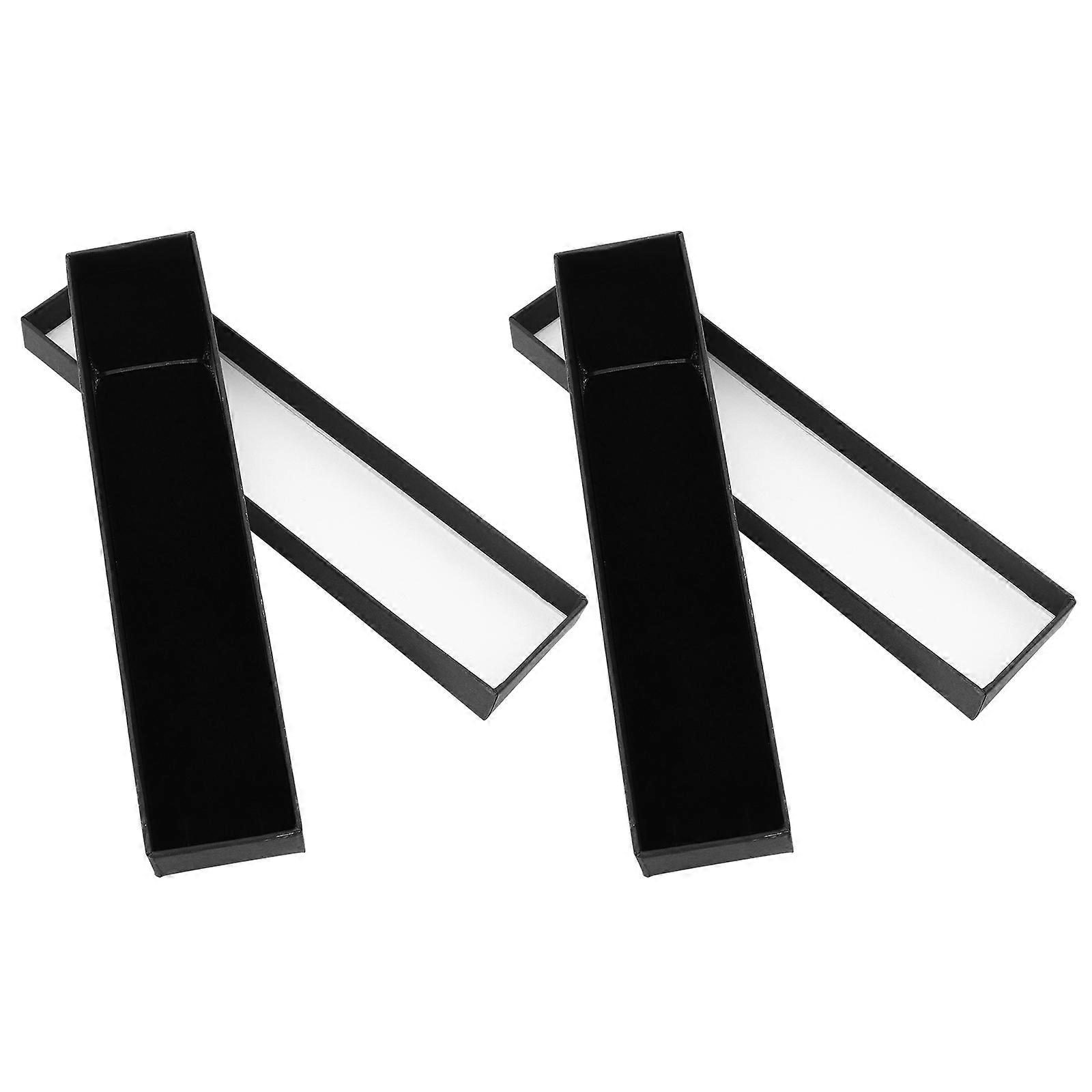 Black Jewelry Gift Box with Sponge for Safe Storage and Packaging 2pcs