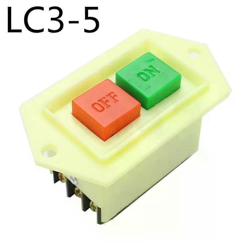 LC3-5 LC3-10 Button Power Switch 5A 10A 220/380V Three-phase Power Control Starter Switch Bench Drill Grinder Cutting Machine