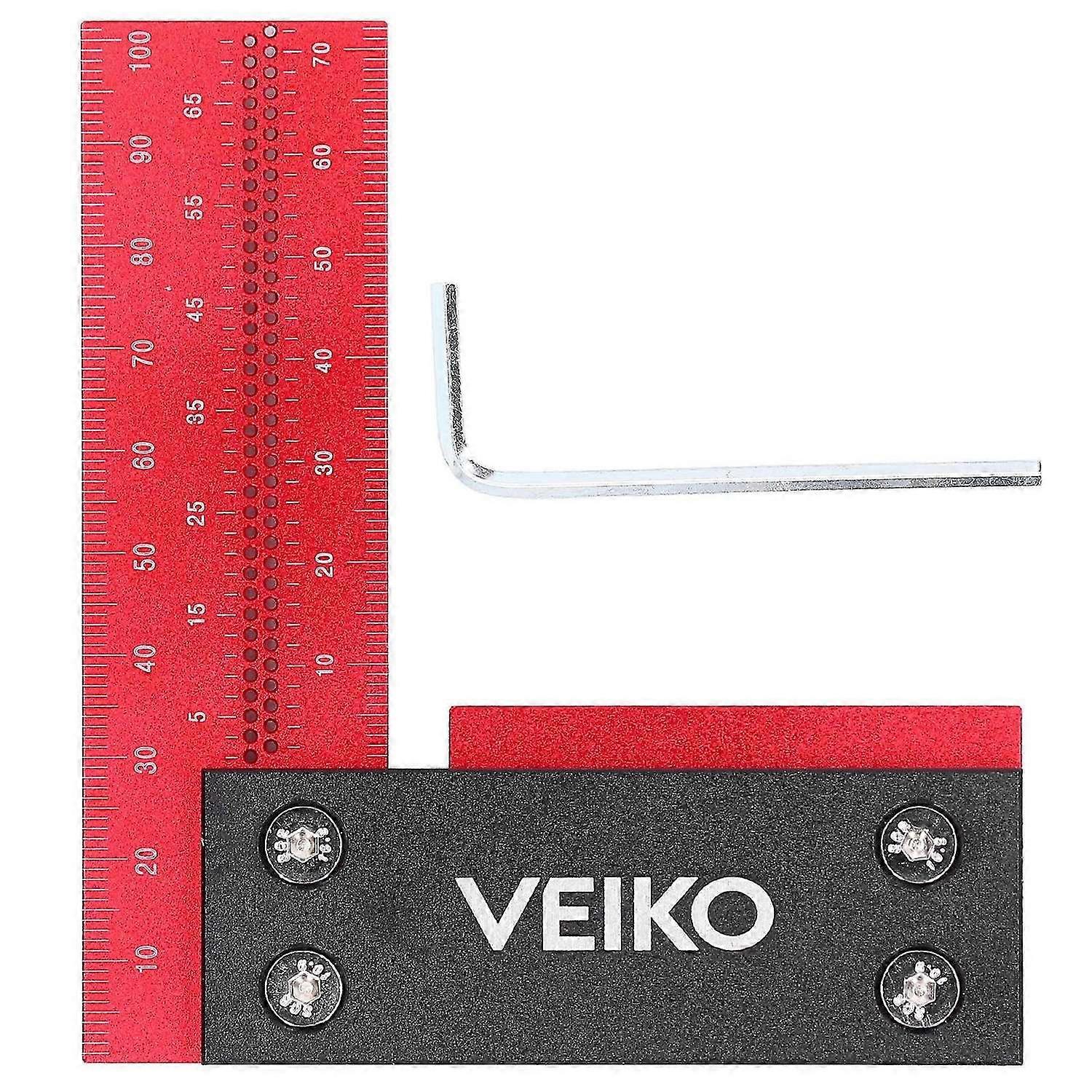 Square Woodworking Ruler Accurate L Shape Carpentry Measuring Marking Tool Aluminum Alloy 100mm