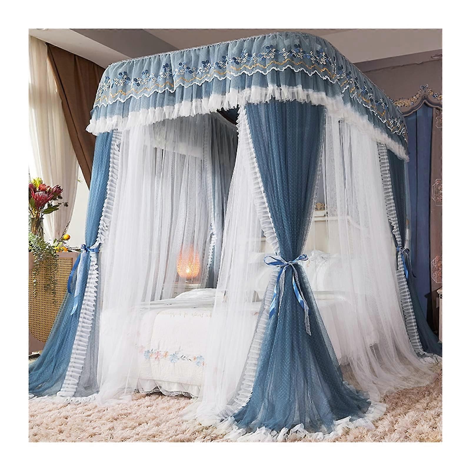 Bed canopy mosquito net for 2m bed, large room, dustproof floortoceiling curtain (Style 6, 200x220x210cm)